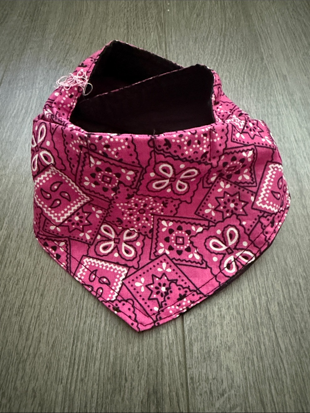 Pink Bandana-Style Pet Scarf with Pattern